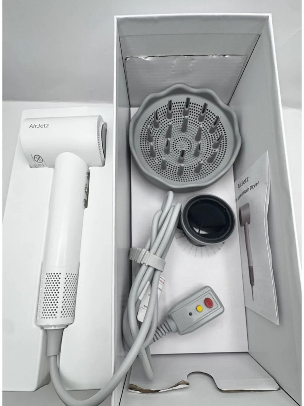 High Speed Ionic Technology Blow Dryer Fast Drying No Frizz Healthier Hair White
